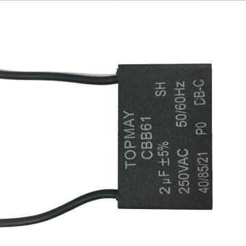 Capacitor De Ar Condicionado Preto Cbb61 250VAC 2UF